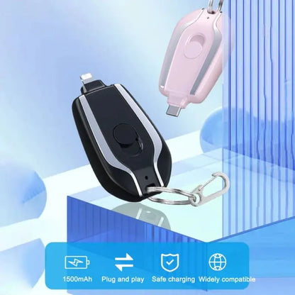 1500mAh Iphone Portable Charger Keychain Charger With Type-C