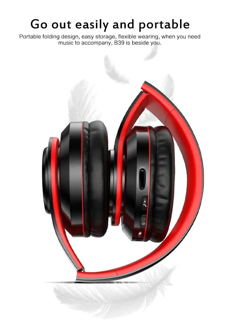 Wireless Bluetooth Headphones Foldable Stereo Earphones Headsets Mic